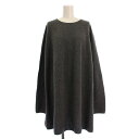【中古】イエナ IENA 24AW Fineニュージーウールチュニック ニット セーター 長袖 クルーネック 無地 ストレッチ F グレー 2408090070...