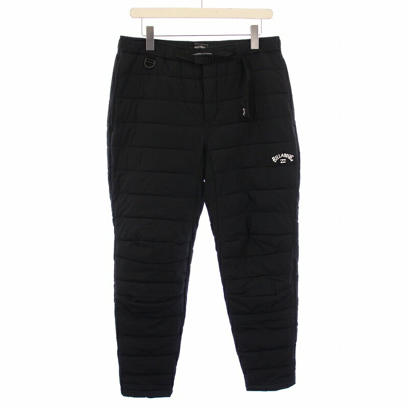 【中古】ビラボン BILLABONG ADIV PUFF PANT ロングパンツ 中綿 ベルト ジップフライ ロゴ プリント L 黒 ブラック BE012707 /BB メンズ 【ベクトル 古着】 250430