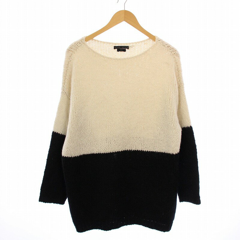 【中古】アリスオリビア alice + olivia BASE ニット セーター 長袖 クルーネック アルパカ シルク XS ..