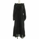 【中古】シップス SHIPS any ワンピース ロング 長袖 ペチコート付き フリル F 黒 ブラック 724-54-0057 ■MA /EE レディース 【ベクトル 古着】 250502(4)