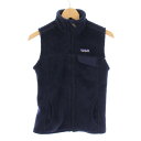 【中古】パタゴニア Patagonia ベスト スタンドカラー ジップアップ ストレッチ ロゴ XS 紺 ネイビー /BB メンズ 【ベクトル 古着】 2505...