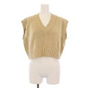 【中古】未使用品 プラージュ Plage ROBERTO COLLINA 23SS CTN VN ショートベスト ニット プルオーバー 無地 Vネック S ベー...