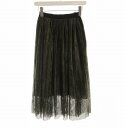 【中古】ドレステリア DRESSTERIOR フレアスカート マキシ ロング メッシュ 38 カーキ 085-73041 /RO レディース 【ベクトル 古着】...