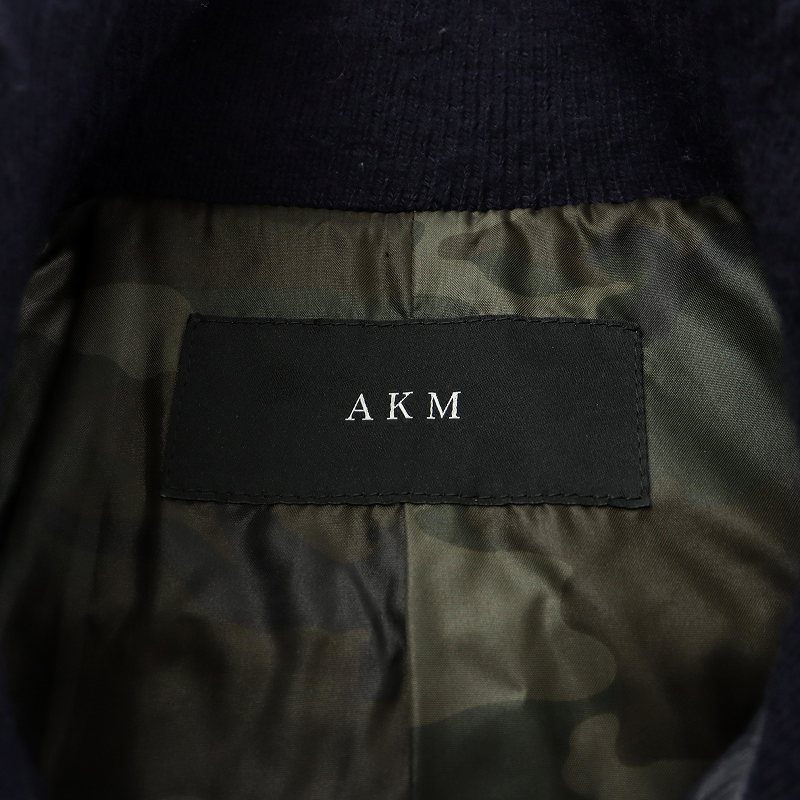 【中古】エーケーエム AKM キルティング ライダースジャケット QUILTING RIDERS シングル 牛革 L 紺 ネイビー COW016 /AN22 メンズ 【ベクトル 古着】 250516