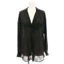 【中古】パドカレ pas de calais シャツ ブラウス TD-1909 プルオーバー 総柄 長袖 36 黒 ブラック /☆G レディース 【ベクトル 古着】 250516(4)