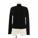 【中古】フォクシー FOXEY Brigitte Twin Knit ブリジットツインニット アンサンブルニット カーディガン 長袖 ハイネック ノースリーブ 無地 ウール カシミヤ混 38 黒 ブラック /BB レディース 【ベクトル 古着】 250518