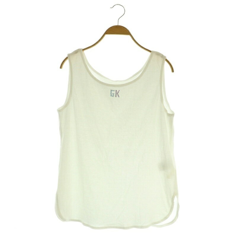 【中古】イタリヤ 伊太利屋 タンクトップ ノースリーブカットソー ラインストーン 11 ホワイト /MY ■OS レディース 【ベクトル 古着】 250805