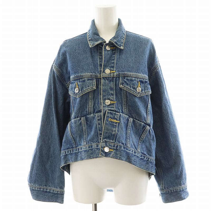 【中古】アストラット ASTRAET デニムジャケット ジージャン Gジャン カットオフ 青 ブルー 5422-299-0..