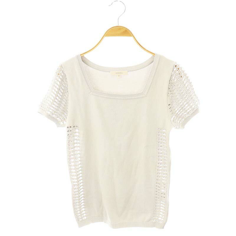 【中古】エポカ EPOCA ニット セーター 半袖 スクエアネック 40 ライトグレー /ES レディース 【ベクト..