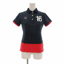 【中古】キャロウェイ CALLAWAY ポロシャツ ゴルフウェア バックプリント S 紺 ネイビー /UO ■MA レディース 【ベクトル 古着】 250603