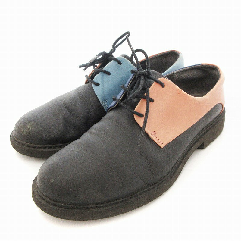 【中古】カンペール CAMPER TWINS 30th ANNIVERSARY ツインズ 30周年 レースアップシューズ 本革 フラットヒール 37 黒系 K200511-006 /UO ■MA レディース 【ベクトル 古着】 250603