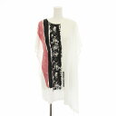 【中古】トランク TRUNK ヒロココシノ HIROKO KOSHINO イレギュラーヘムグラフィックTシャツ カットソー 半袖 チュニック丈 プリント 38 白 ホワイト RSPGR-25300 /YT レディース 【ベクトル 古着】 250522