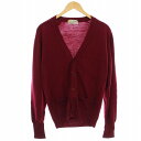 【中古】ジョンスメドレー JOHN SMEDLEY カーディガン ニット 長袖 ボルドー 赤 M相当 /☆G メンズ 【ベクトル 古着】 250523