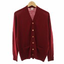 【中古】ジョンスメドレー JOHN SMEDLEY ニットカーディガン Vネック 長袖 バードマークタグ 復刻 M 赤 レッド /YT メンズ 【ベクトル 古着】 250523(4)
