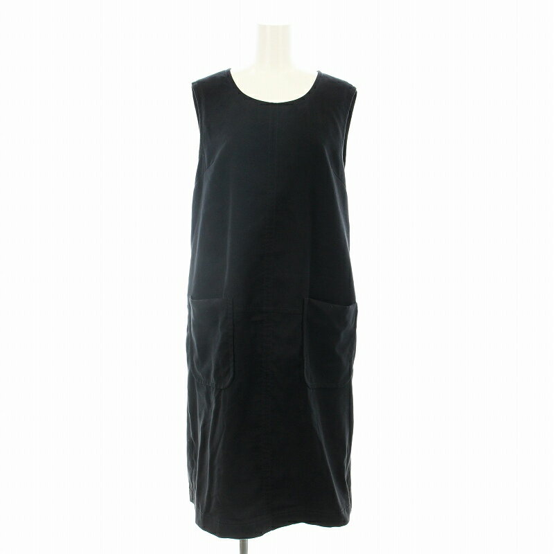 【中古】インゲボルグ INGEBORG ワンピース ミモレ ロング ノースリーブ フェイクスエード レースアップ 9 黒 ブラック A2273FA /KU レディース 【ベクトル 古着】 250529