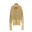 【中古】ワイズ Y's YOHJI YAMAMOTO カーディガン ニット 長袖 リブ ハイネック ウール 3 ベージュ /MY ■OS メンズ 【ベクトル 古着】 250707