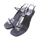 【中古】スタジオアメリ Studio Amelia ストラップサンダル スクエアトゥ ハイヒール レザー 35 黒 ブラック /BB レディース 【ベクトル 古着】 250528