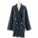 【中古】アメリヴィンテージ Ameri VINTAGE 24SS BACK DENIM DETAIL BLAZER テーラードジャケット ダブル 切替 S 紺 ネイビー 01410621180 /AN30 レディース 【ベクトル 古着】 250603