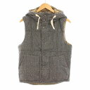 【中古】エンジニアードガーメンツ Engineered Garments 中綿ベスト フード付き ヘリンボーン ウール S 黒 白 カーキ /YM メンズ 【ベクトル 古着】 250603(4)