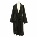 【中古】マーガレットハウエル MARGARET HOWELL ベルテッドロングカーディガン トッパー リボンベルト F ダークグレー 589-0253603 /YT レディース 【ベクトル 古着】 250605(4)