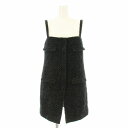 【中古】アメリヴィンテージ Ameri VINTAGE 23AW GLITTER TWEED VEST ビスチェ ベスト キャミソール ツイード ウール混 モヘヤ混 F 黒 ブラック ベージュ 02320420090 /KU レディース 【ベクトル 古着】 250602(4)