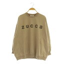 【中古】ズッカ zucca スウェット トレーナー 長袖 ロゴプリント クルーネック ベージュ /MY ■OS レディース 【ベクトル 古着】 250630