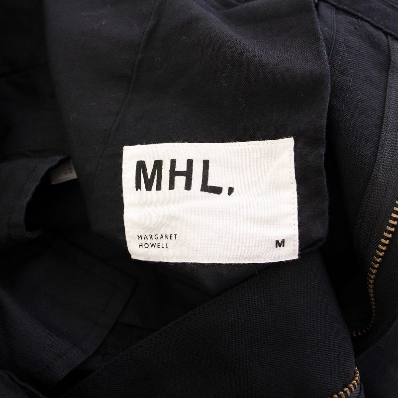 【中古】マーガレットハウエル MHL. 24AW WOOL COTTON TWILL TROUSERS ウールコットンツイルトラウザーズ スラックス タック ジップフライ M 黒 ブラック 596-4240514 /BB メンズ 【ベクトル 古着】 250603