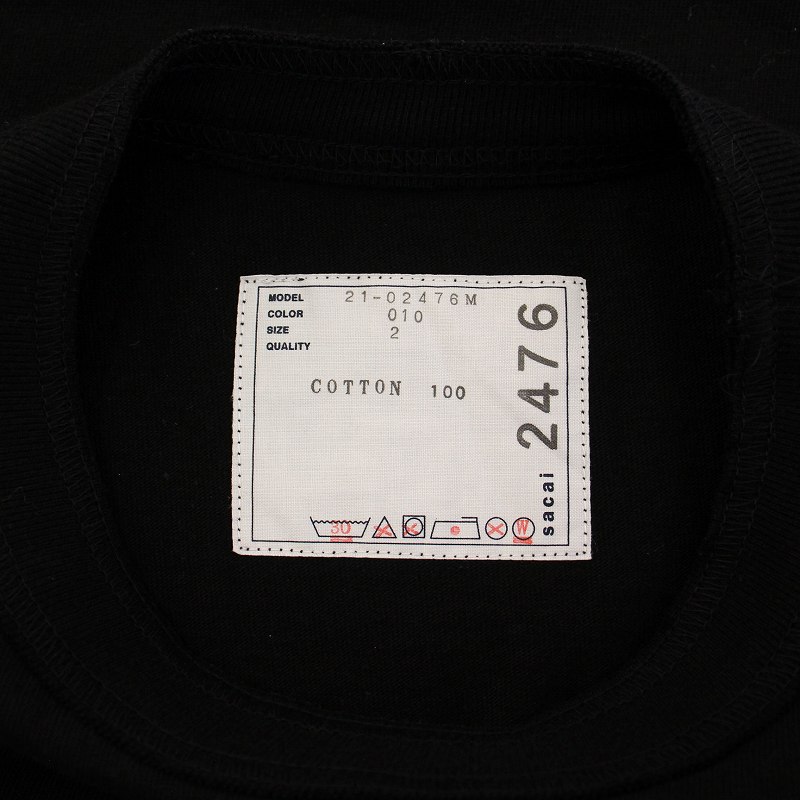 【中古】サカイ sacai ARCHIVE PRINT MIX LONG SLEEVE T SHIRT アクティブプリントミックスロングスリーブ Tシャツ ロンT 長袖 クルーネック 切替 2 黒 ブラック 21-02476M /BB レディース 【ベクトル 古着】 250603