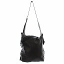 【中古】カワカワ kawa-kawa レザー ショルダーバッグ ビッグファスナー 黒 ブラック /☆G レディース 【ベクトル 古着】 250604