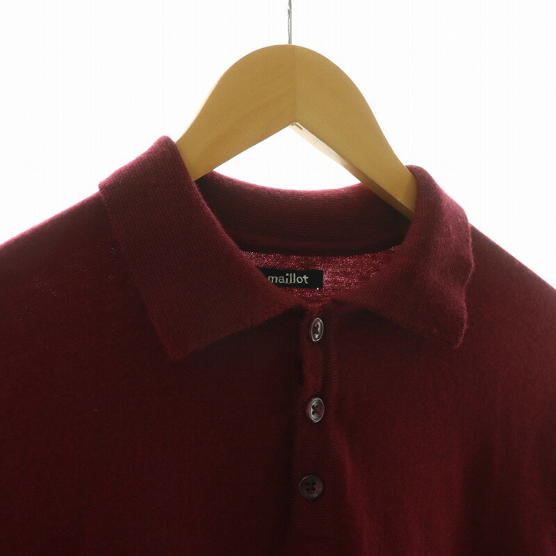 【中古】マイヨ maillot ポロシャツ ニット 半袖 2 ボルドー MAK-23191 /NQ レディース 【ベクトル 古着】 250611
