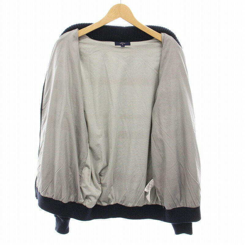 【中古】キャロウェイ CALLAWAY ニットブルゾン ジャケット ショールカラー 総柄 北極柄 LL 紺 白 赤 241-6260507 /YM メンズ 【ベクトル 古着】 250612