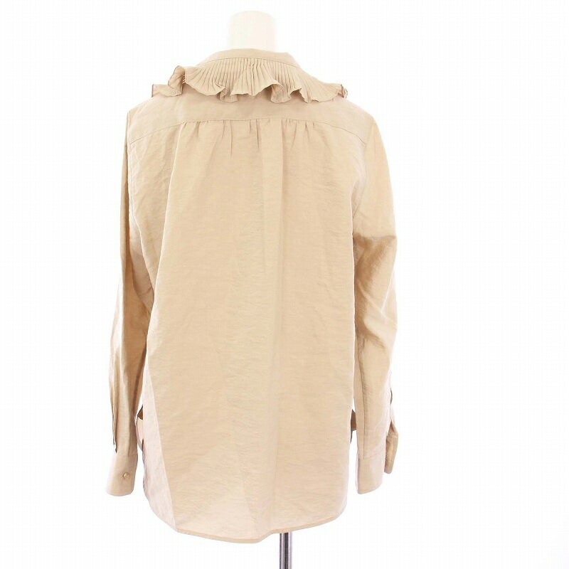 【中古】マックスマーラ MAX MARA ブラウス プルオーバー 長袖 フリル プリーツ シルク J36 ベージュ 111609296 /KH レディース 【ベクトル 古着】 250609
