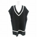 【中古】ラウンジドレス ガリャルダガランテ Loungedress GALLARDAGALANTE 美品 22SS ニット ベスト Vネック F 黒 ブラック /AE レディース 【ベクトル 古着】 250627