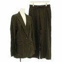 【中古】セオリーリュクス theory luxe 23SS CRISP LINEN MIAN & ARVADA NL スーツ 03-3104121-690 セットアップ リネン混 ジャケット パンツ 38 茶 ブラウン /☆G レディース 【ベクトル 古着】 250613(4)