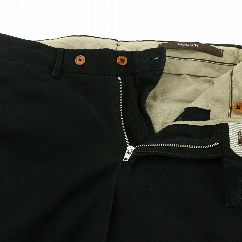 【中古】ベルウィッチ BERWICH SC CLOCHARD テーパードパンツ ロールアップ 44 ブラック GT3111X /NQ メンズ 【ベクトル 古着】 250614