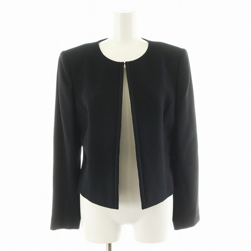 【中古】ソワール ペルル SOIR PERLE ブラックフォーマル 喪服 セットアップ ノーカラージャケット ワンピース ロング丈 7分袖 9AR2 黒 ブラック 0103916 /AN50 レディース 【ベクトル 古着】 250618