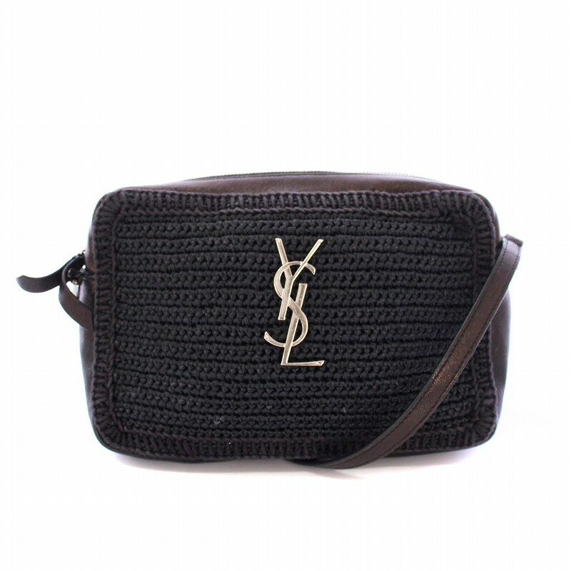 Saint Laurent ラフィア ミニ バッグ ブラック【注目商品】★ 楽天市場】ラフィア(ブランドサンローラン)(バッグ・小物