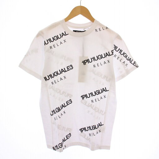 【中古】未使用品 ウノピュウノウグァーレトレ リラックス 1PIU1UGUALE3 RELAX Tシャツ 半袖 クルーネック ロゴ プリント 総柄 S 白 ホワイト タグ付き /BB メンズ 【ベクトル 古着】 250617 【中古】未使用品 ウノピュウノウグァーレトレ リラックス 1PIU1UGUALE3 RELAX Tシャツ 半袖 クルーネック ロゴ プリント 総柄 S 白 ホワイト タグ付き /BB メンズ 【ベクトル 古着】 250617