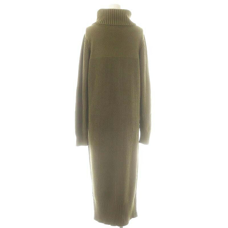 【中古】アヴィレックス AVIREX Belle ニット ワンピース ロング 長袖 M カーキ /ES レディース 【ベクトル 古着】 250703