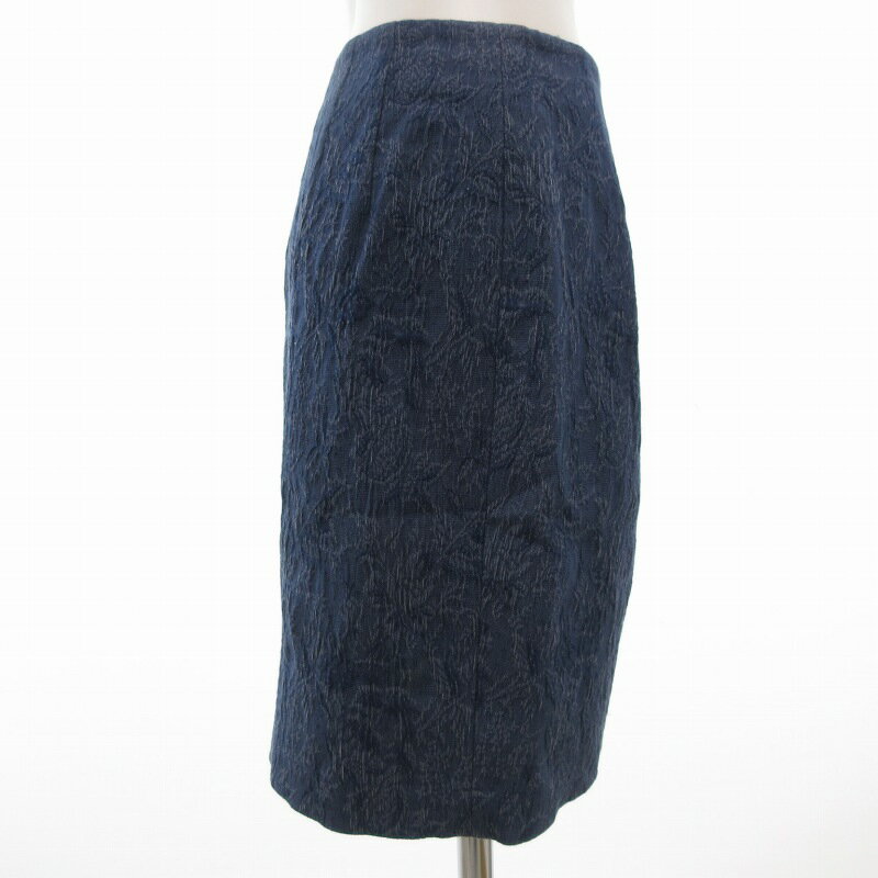 【中古】アナイ ANAYI 美品 タイトスカート ひざ丈 総柄 刺繍 36 S 青 ブルー /KR レディース 【ベクトル 古着】 250729