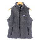 【中古】パタゴニア Patagonia Los Gatos Vest ロスガトスベスト フリース スタンドカラー ジップアップ ロゴ L 紺 ネイビー 2521...