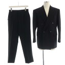 【中古】テットオム TETE HOMME ブラックスーツ セットアップ テーラードジャケット スラックスパンツ ダブル 90A4 黒 ブラック JFS-2206...