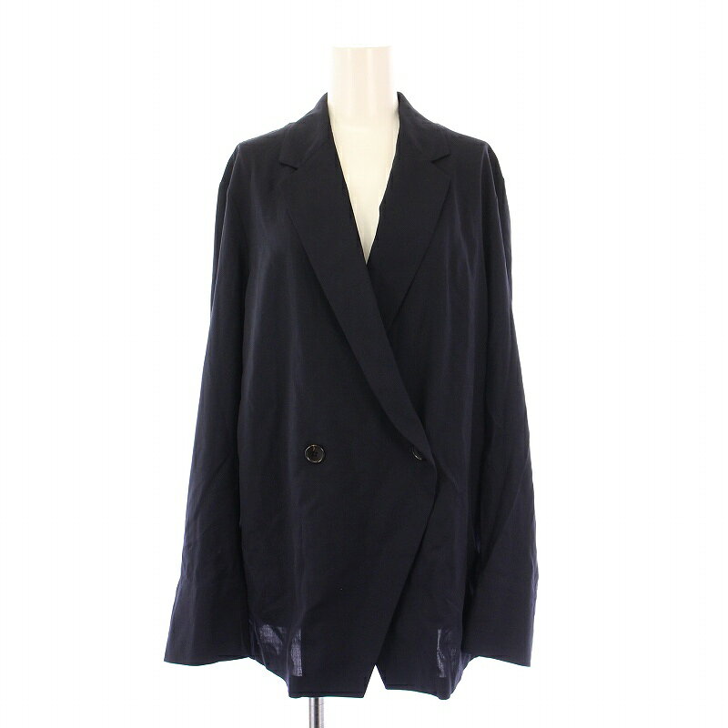 【中古】ミューズ ドゥーズィエム クラス MUSE de Deuxieme Classe 24AW SPWOOL シャツジャケット テーラードジャケット アウター ダブル ウール 薄手 F 紺 ネイビー 24010500205030 /BB レディース 【ベクトル 古着】 250622