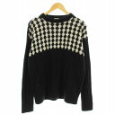 【中古】未使用品 サンローラン パリ SAINT LAURENT PARIS 21AW ニット セーター 長袖 クルーネック アーガイル柄 ウール モヘヤ混 X...