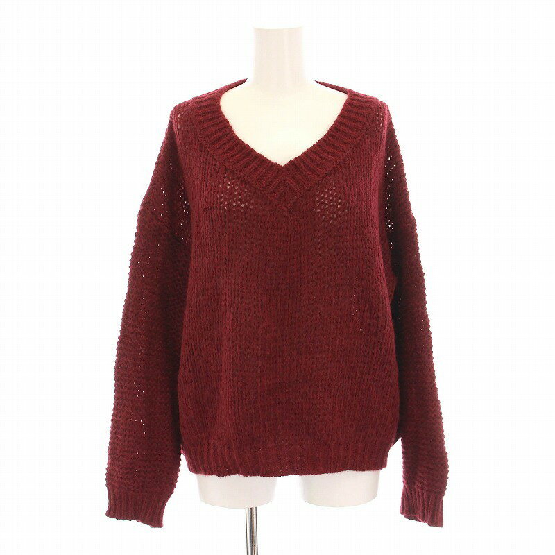 V-Neck - 【中古】ロベルトコリーナ ROBERTO COLLINA 21AW セーター ニット Vネック 長袖 S ボルドー 21080923000430 /YM レディース 【ベクトル 古着】 250630