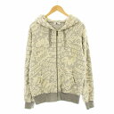 【中古】ヒステリックグラマー HYSTERIC GLAMOUR 18SS POP LOGO ジャガード パーカー ジップアップ 総柄 M グレー アイボリー 02181CF01 /KU メンズ 【ベクトル 古着】 250701