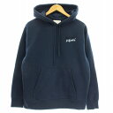 【中古】メゾンキツネ MAISON KITSUNE パーカー スウェット JM00315KM0020 裏起毛 ロゴ 刺繍 プルオーバー 長袖 S ネイビー 紺 /☆G メンズ 【ベクトル 古着】 250629