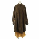 【中古】MATTE SAJIN LONG SHIRT マットサジンロングシャツ シャツワンピース レイヤード 長袖 38 茶 ブラウン 0770RTW723A ...