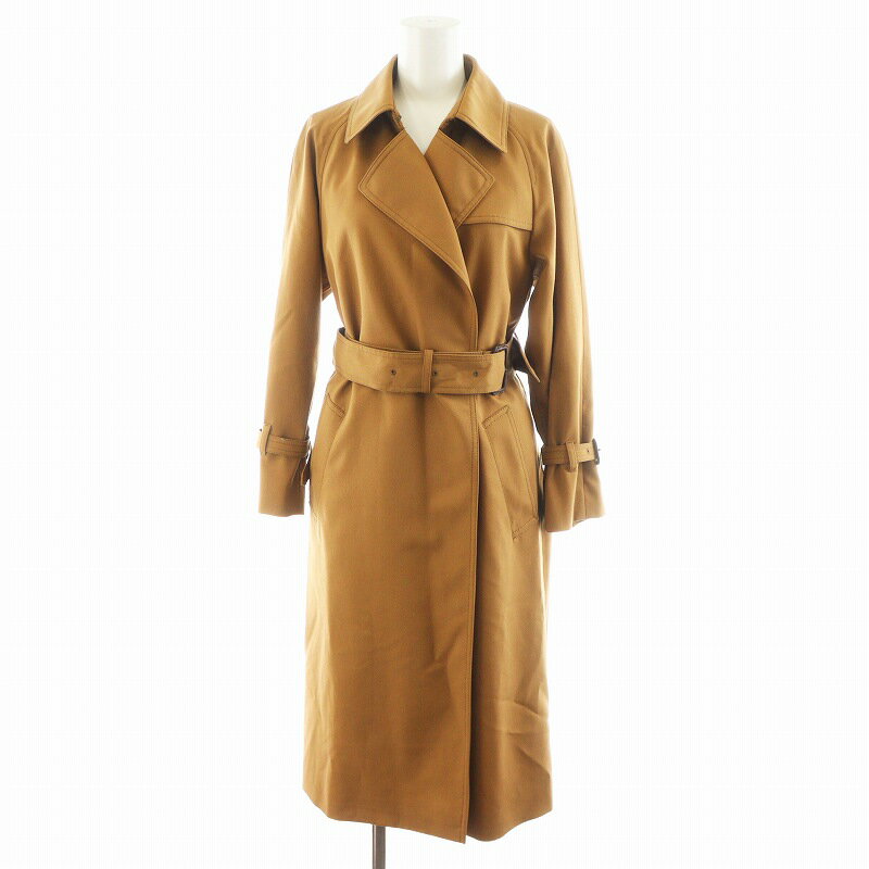 【中古】23区 オンワード樫山 トレンチコート ロング丈 ベルト付き 30 茶 ブラウン CMWSBW1301 /AN30 レディース 【ベクトル 古着】 250630(4)