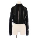 【中古】アキラナカ AKIRA NAKA ニット 長袖 ハイネック ストレッチ シアー シースルー ウール 2 黒 ブラック /BB レディース 【ベクトル 古着】 250629